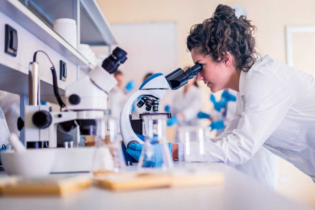 Scientists in laboratory working on research